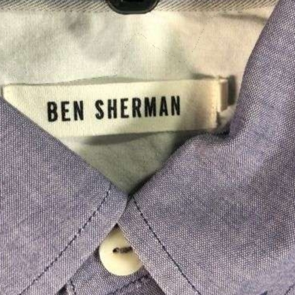 NWOT Ben Sherman Long Sleeve Chambray Button Down Dress Shirt sz S - Picture 3 of 3